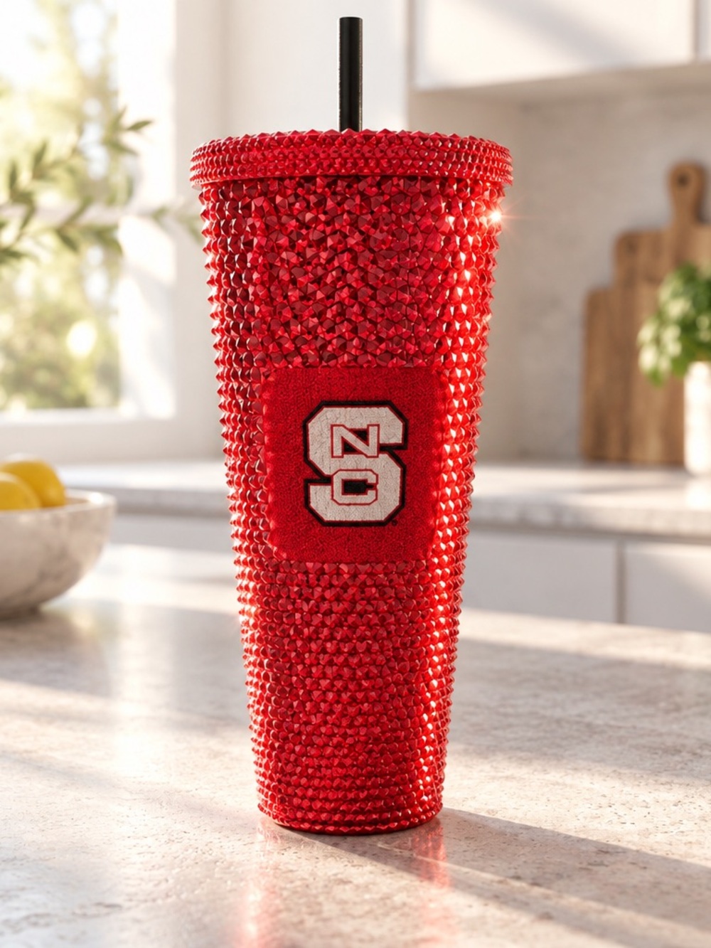 NWT NC State University x Starbucks Red Studded 24 oz Cup Tumbler with Straw